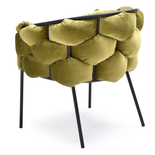 Debra Modern Green Fabric Dining Chair — view 2