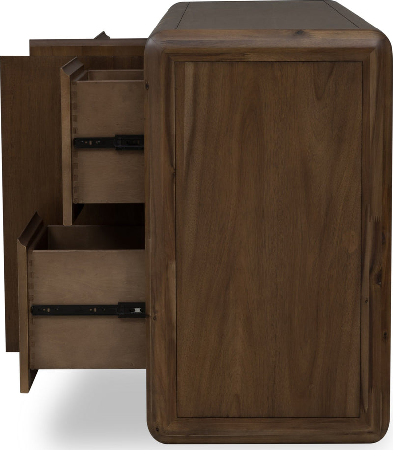 Xolani Two Door Four Drawer Acacia Wood Sideboard in Impala