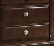 Glory Furniture Ashford Cappuccino accent nightstand with a smooth finish and modern design, featuring a single drawer and open shelf.
