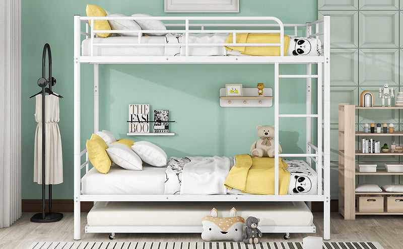 Steel construction bunk bed from DreamHaus with sturdy frame and space-saving design, featuring two sleeping levels.