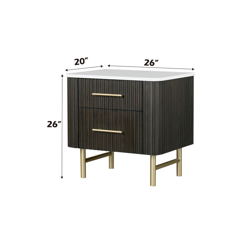 Clayten - Nightstand - Marble Top & Espresso - R&R Furniture Gallery (Fountain Valley, CA)