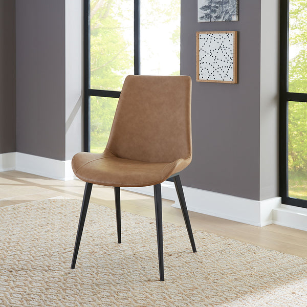 Nicoya Upholstered Dining Chair in Buckskin Synthetic Leather and Black