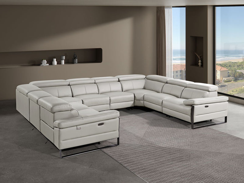 1246 - 8-Piece U-Shaped Modular Power Reclining Sectional With 4 Power Recliners And Power Headrests - R&R Furniture Gallery (Fountain Valley, CA)