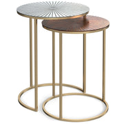 Drake - 2 Piece Nesting Table - Antique Nickel / Antique Copper - R&R Furniture Gallery (Fountain Valley, CA)