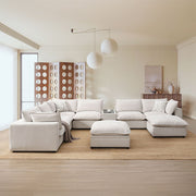 Marisa - Modular Left Facing Loveseat With 2 Pillows - Beige Boucle - R&R Furniture Gallery (Fountain Valley, CA)
