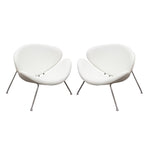 Set of (2) Roxy White Accent Chair with Chrome Frame by Diamond Sofa
