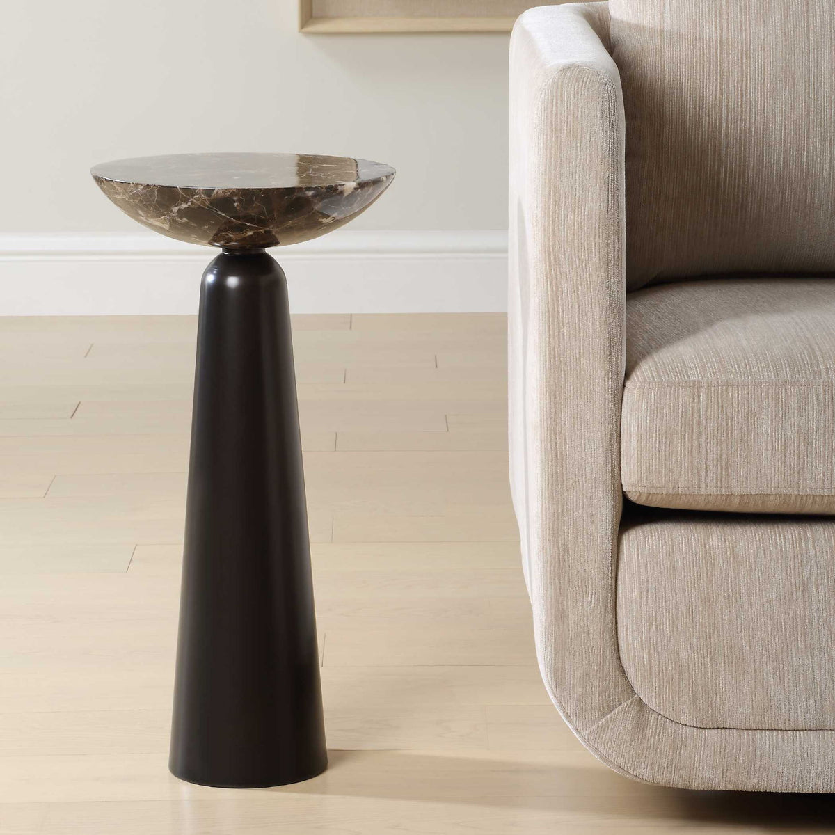 Hastings - Marble Accent Table - Dark Brown