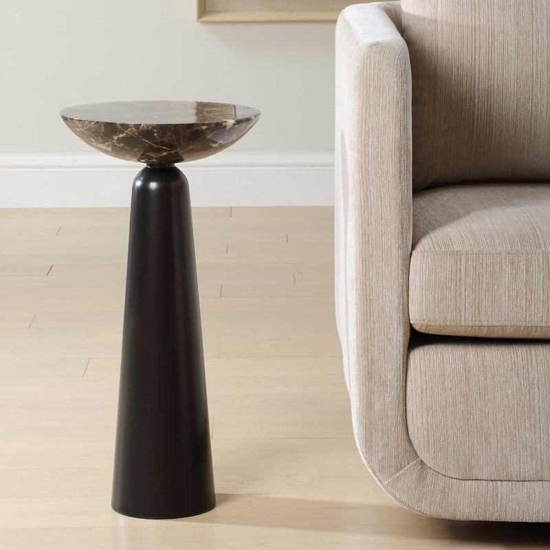 Hastings - Marble Accent Table - Dark Brown
