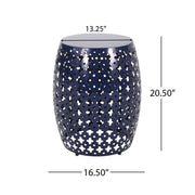 Large modern metal end table by Noble House with sleek design, ideal for contemporary living room or bedroom decor.