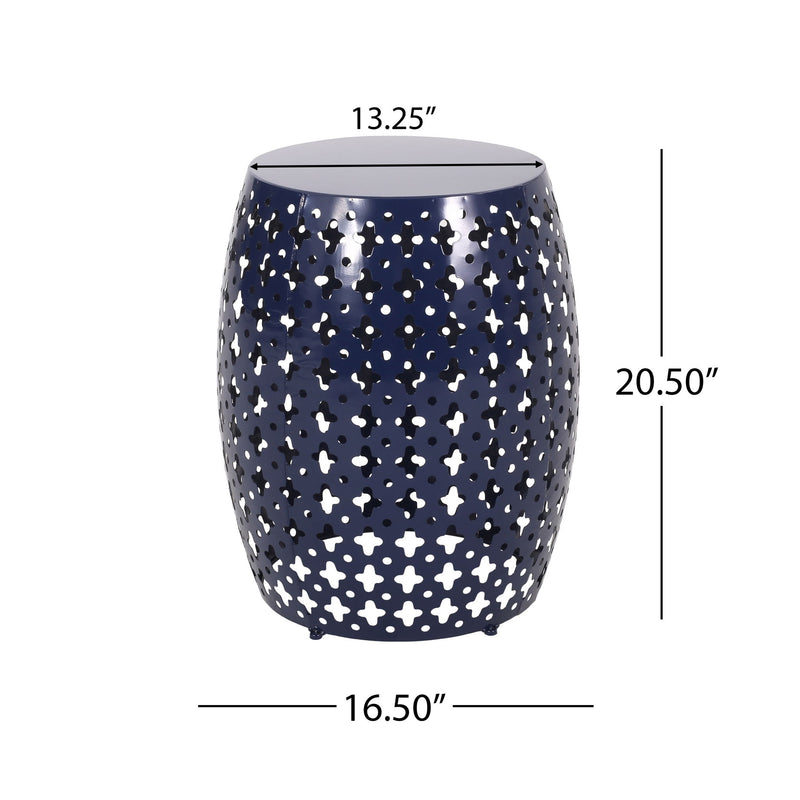 Large modern metal end table by Noble House with sleek design, ideal for contemporary living room or bedroom decor.