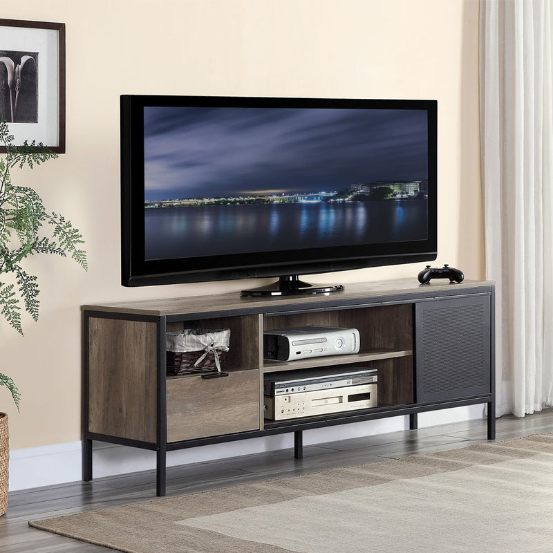 Nantan - 21" TV Stand - Rustic Oak & Black - R&R Furniture Gallery (Fountain Valley, CA)