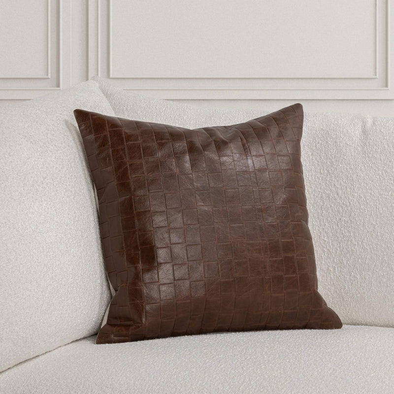 Leather Seston - 20" x 20" Pillow - Brown