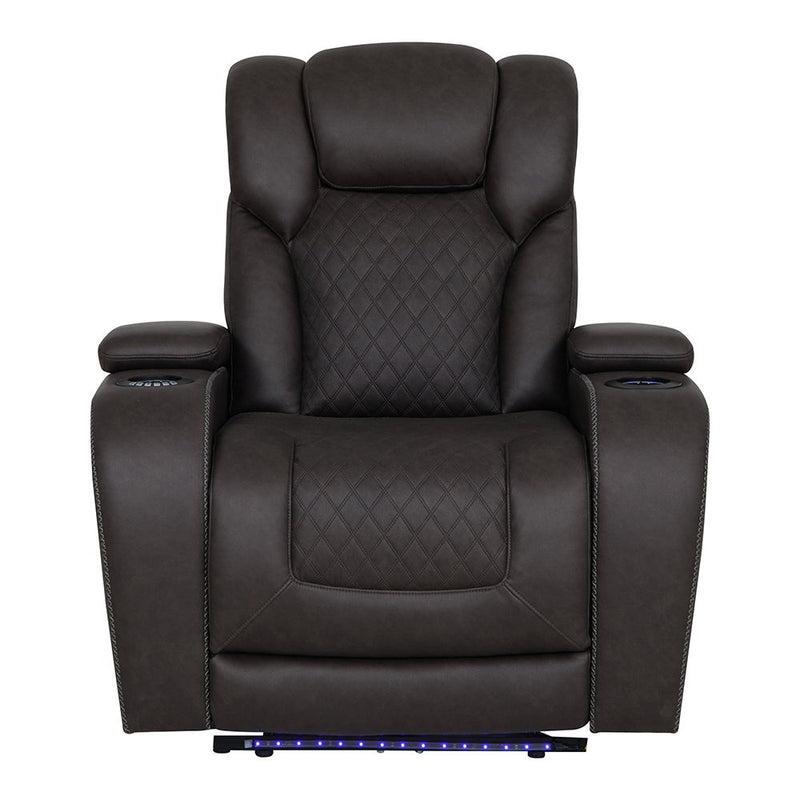 Wendell - Power Motion Recliner With Storage, USB & LED - Dark Gray