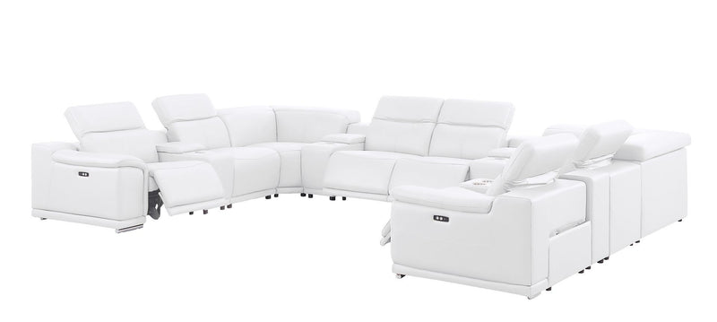 2679 - 12-Piece U-Shaped Power Reclining Sectional In Genuine Leather (4 Recliners)