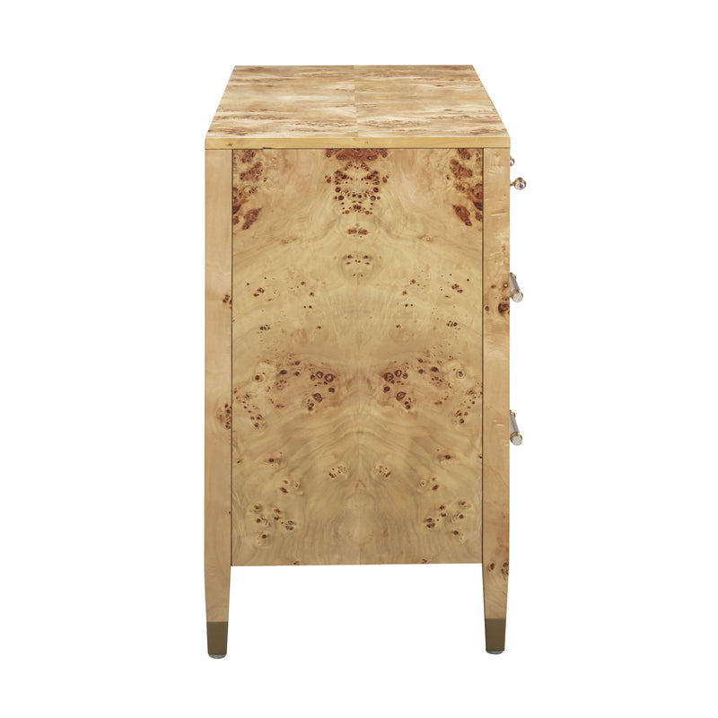TOV Furniture Brandyss 7-Drawer Dresser with sleek wood finish, featuring seven spacious drawers and modern design.