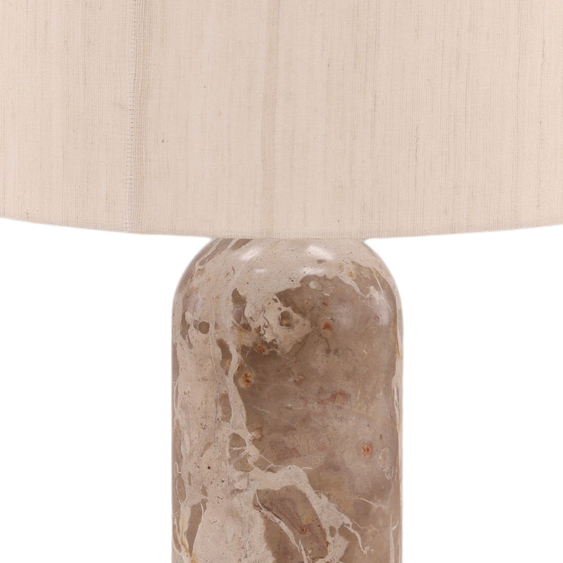 Raja - Table Lamp - Natural Stone And Cream