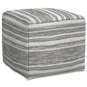 Carina - Square Woven Pouf - Black White - R&R Furniture Gallery (Fountain Valley, CA)