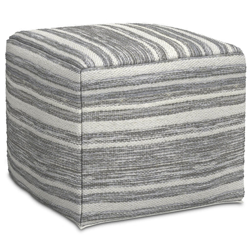 Carina - Square Woven Pouf - Black White - R&R Furniture Gallery (Fountain Valley, CA)