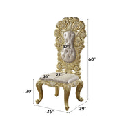 Cabriole - Side Chair (Set of 2) - Light Gold Synthetic Leather & Gold - R&R Furniture Gallery (Fountain Valley, CA)