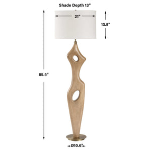 Almyra - Solid Wood Floor Lamp - Light Brown