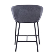 Set of two Lumi Source Ashland contemporary counter stools with sleek wooden seats and metal legs.