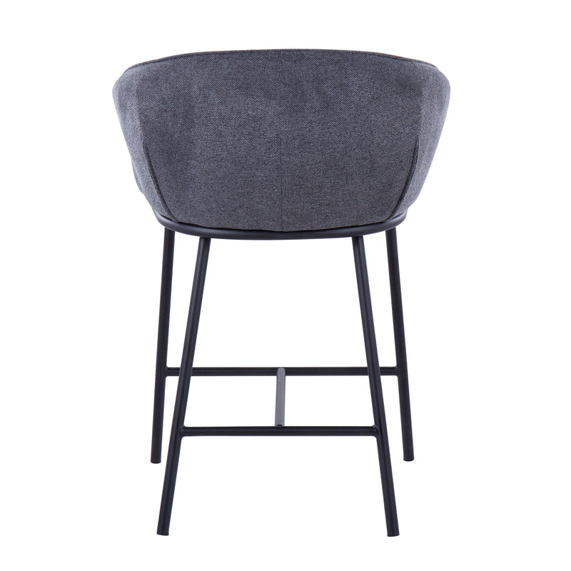Set of two Lumi Source Ashland contemporary counter stools with sleek wooden seats and metal legs.