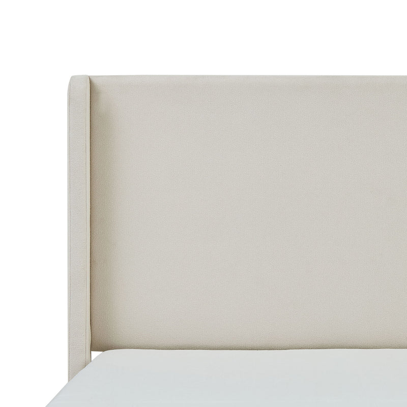 Carmen - King Size Upholstered Wingback Bed - Ivory - R&R Furniture Gallery (Fountain Valley, CA)