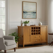 Warm Shaker - Storage Cabinet With Wine Rack - Brown - R&R Furniture Gallery (Fountain Valley, CA)