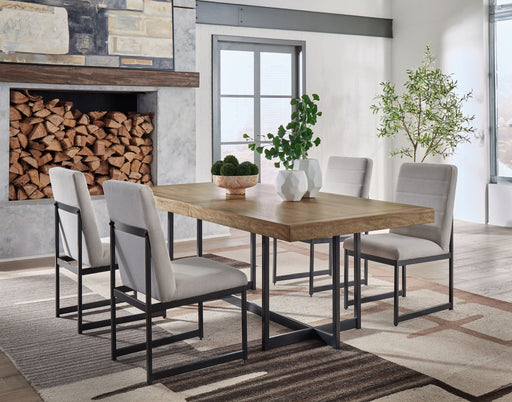 Signature Design by Ashley Tomtyn 5-piece dining room set with a table and four chairs, featuring a modern wooden finish.