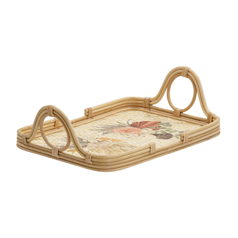 Corey - Floral Bamboo Tray - Multi - R&R Furniture Gallery (Fountain Valley, CA)