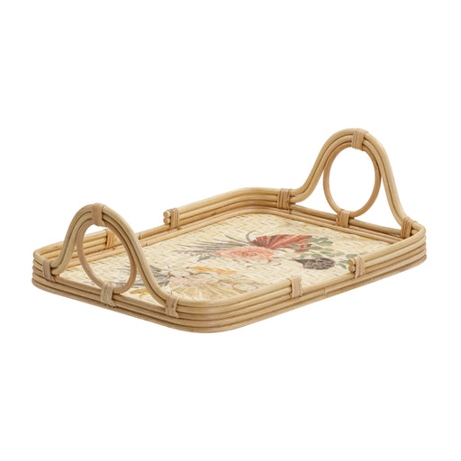 Corey - Floral Bamboo Tray - Multi - R&R Furniture Gallery (Fountain Valley, CA)