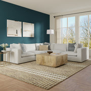 Simpli-Home Jasmine handcrafted stationary sectional sofa with plush cushions and modern design, ideal for living room comfort.