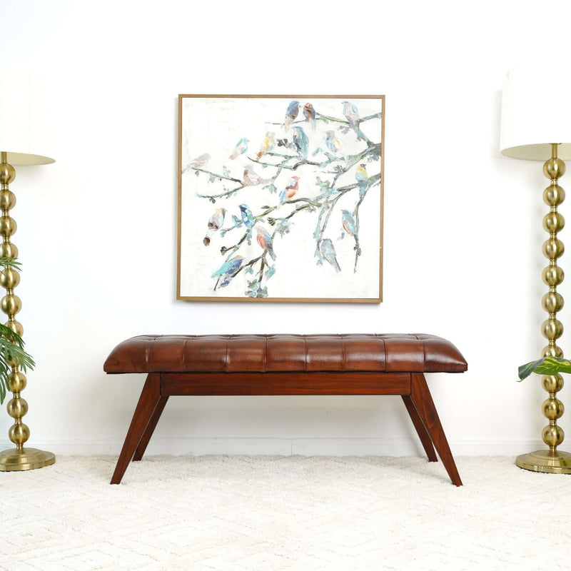 Maja - Bench - Cognac / Dark Brown - R&R Furniture Gallery (Fountain Valley, CA)