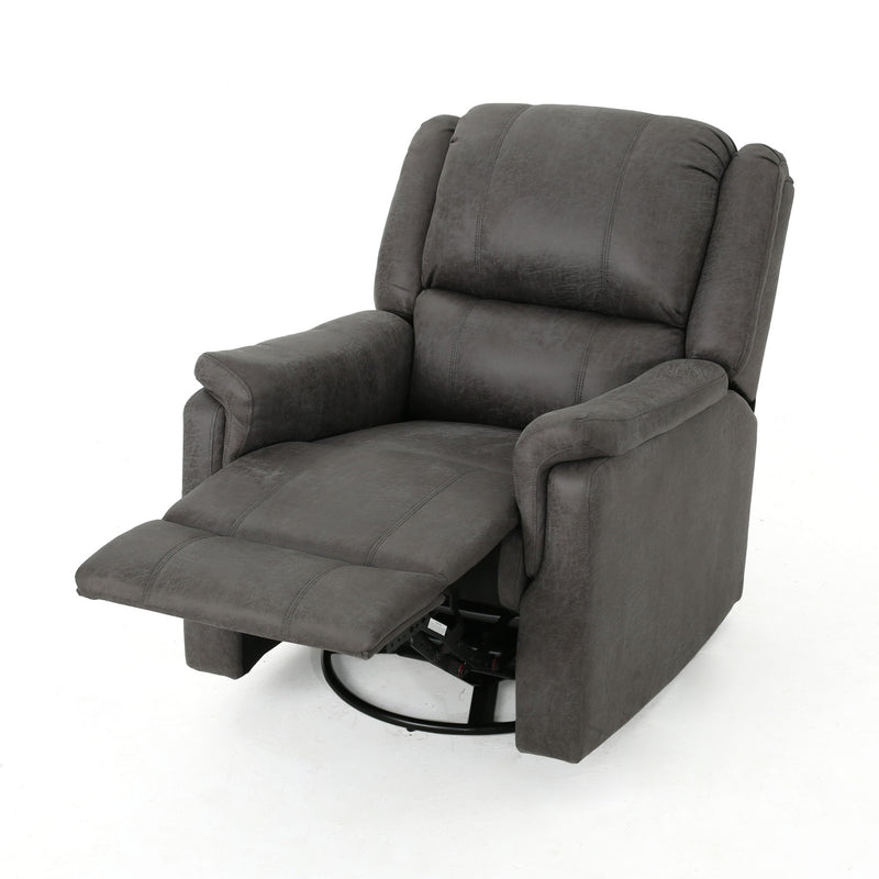 Noble House contemporary swivel glider recliner chair with plush cushioning and smooth swivel and gliding features.