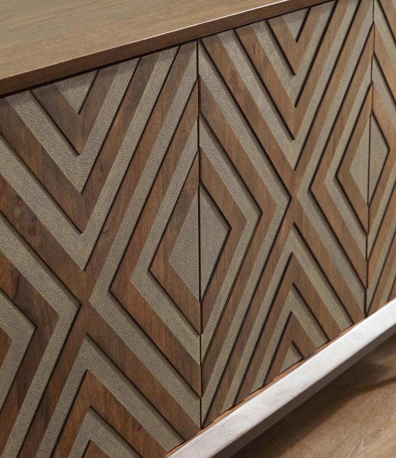 Dreggan - Accent Cabinet - Brown / Gold Finish - R&R Furniture Gallery (Fountain Valley, CA)