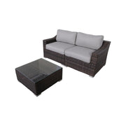 Outdoor Wicker Conversation Set With Cushions, All Weather - R&R Furniture Gallery (Fountain Valley, CA)