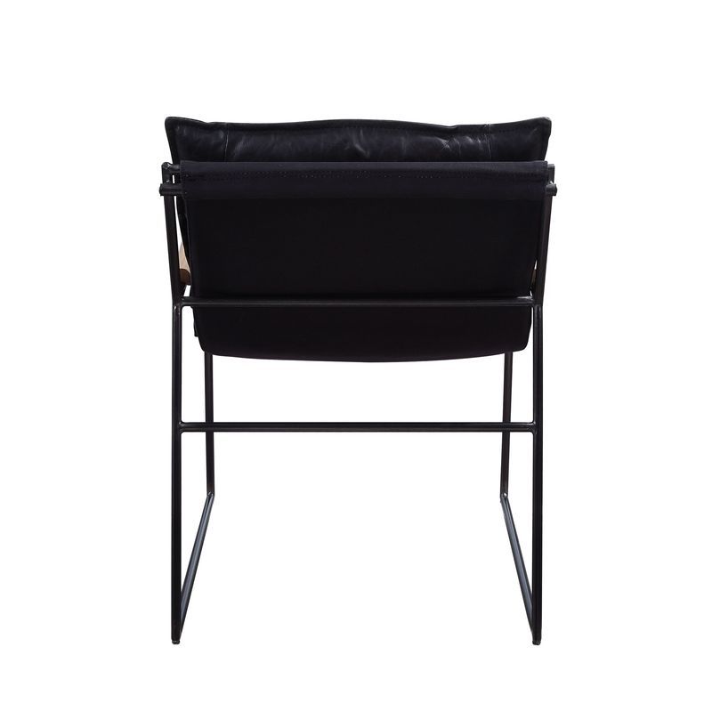 Luberzo - Accent Chair - Distress Espresso Top Grain Leather & Matt Iron - R&R Furniture Gallery (Fountain Valley, CA)