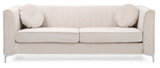 Glory Furniture Delray Micro Suede Sofa, stationary sofa in soft micro suede fabric with plush cushions and sleek design.