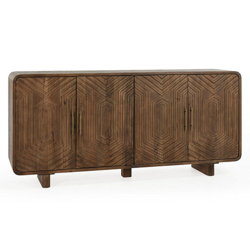 Classic Home Holmes 4-door buffet with wood finish, featuring storage cabinets and a sleek design for dining room decor.