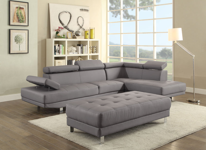Comfort sectional from Glory Furniture's Riveredge series featuring plush upholstery and modern design in a stationary sectional style.