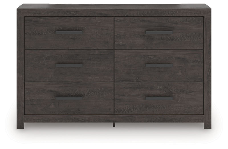 Prendonea - Six Drawer Dresser - Charcoal - R&R Furniture Gallery (Fountain Valley, CA)