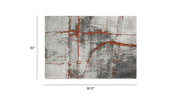 Quarry - 5' X 6.5' Abstract Area Rug - Gray / Orange - R&R Furniture Gallery (Fountain Valley, CA)