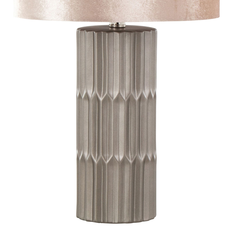 Lumi Source Tania contemporary table lamp with brown and metallic brown finish and champagne-colored shade on a sleek base