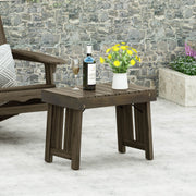 Noble House Temptation outdoor foldable side table with slat design, lightweight and portable for outdoor patio or garden use.