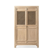 Jennifer Taylor Home Arden 2-door natural wood bookcase storage cabinet with accent design and spacious interior.