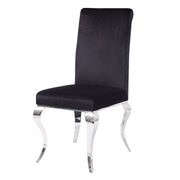 Fabiola - Side Chair (Set of 2) - Black Fabric & Stainless Steel - R&R Furniture Gallery (Fountain Valley, CA)