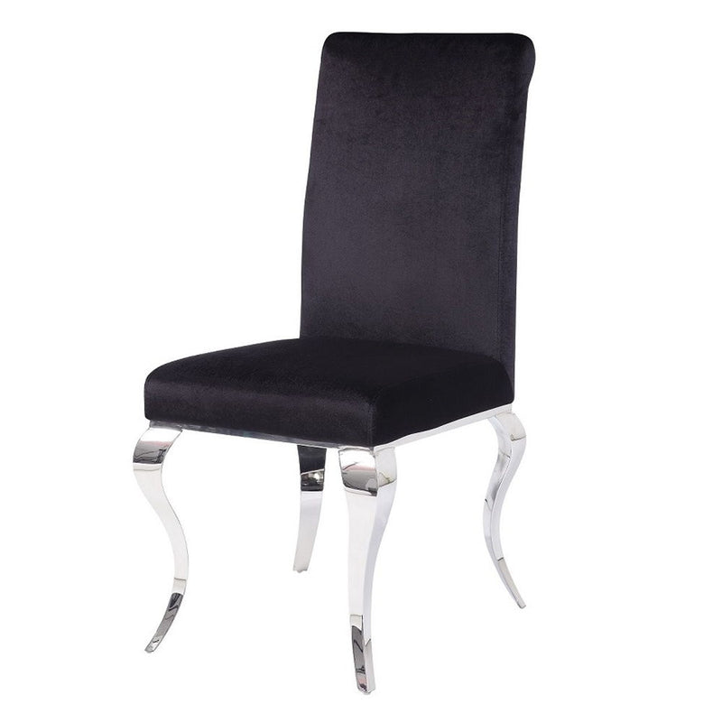 Fabiola - Side Chair (Set of 2) - Black Fabric & Stainless Steel - R&R Furniture Gallery (Fountain Valley, CA)