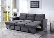 Hudson - Reversible Sleeper Sectional Sofa With Storage Chaise - Dark Gray - R&R Furniture Gallery (Fountain Valley, CA)
