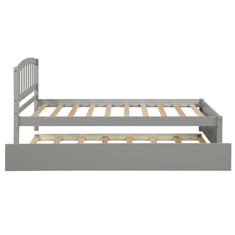Platform Bed Wood Bed Frame With Trundle - R&R Furniture Gallery (Fountain Valley, CA)
