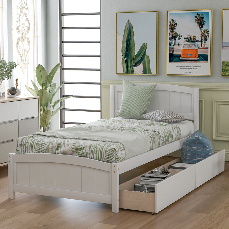 Platform Bed & Headboard, Footboard And Wood Slat Support - R&R Furniture Gallery (Fountain Valley, CA)